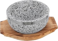 Korean Style Traditional Stone Pot Bowl for Bibimbap Soup Noodles 600ml Capacity Heat Resistant Natu