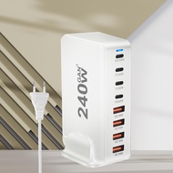 ELSEN USB C แท่นชาร์จเดสก์ท็อป Charger Laptop 240W USB C ที่ชาร์จ GaN 8พอร์ต PD