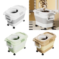 [yqmvsij] Pet Food Storage Container Cat Dry feed Containers Bin with Wheels 30lb Foldable Folding for Dry Food Grains Dog Cat Food