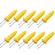 (Roy) 10pcs Fork Corn Skewer Stainless Steel Corn Holders Corn On The Cob Skewers Fruit Forks Outdoo