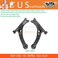 1SET 2 PIECES FRONT LOWER ARM RIGHT AND LEFT -TOYOTA ALTIS ZZE121 ZRE141 ZZE142 (2000-2019)/WISH ZGE20/22 ANE11 ZNE10