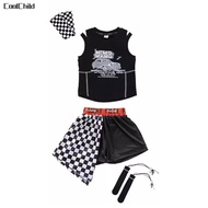 New store opening 50% discount for only three daysHip Hop Girl Cool Crop Top Skirt Plaid Kids Street