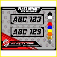 § ✁ ◺ Multicab,  Plate Number Side Marking Sticker Decals Durable and High Quality