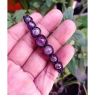 UNGU Macrhame rope bracelet with purple agate 9 ametys quarts 7 samudranatural