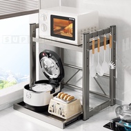 💖SG local stock💖Microwave Rack Adjustable Oven Rack Shelf Kitchen Countertop Organiser Rack Oven Stand Toaster Rack