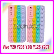 Case Vivo Y20 Y20S Y20i Y20T Y12S Casing Pop It 3D Polos Rainbow Softcase Terbaru
