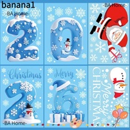 BANA Christmas Window Stickers, Santa Claus Glass Decal Xmas Glass Decal, Removable Static Cling PVC