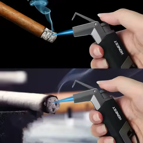 Honest Metal Cigar Windproof Lighter Jet Flame Turbo Torch Lighter Outdoor Barbecue Torch Butane Lig