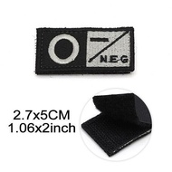1Pcs Embroidery Patches Blood Type Positive Negative Military Tactics Badge for Backpack Hook & Loop