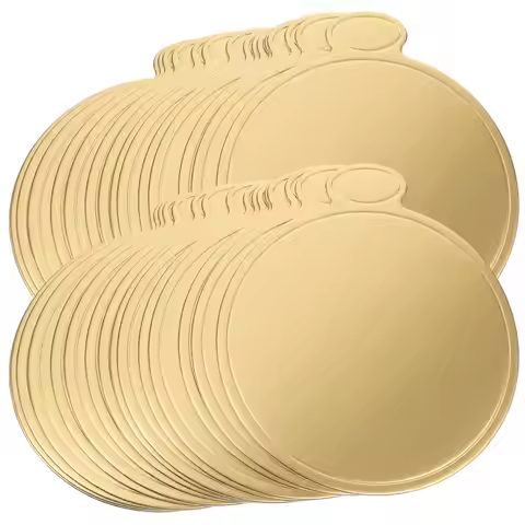 200Pcs Cake Pad 3-Inch Golden Round Cake Liners for Mousse Tiramisu Mini Dessert Tray Disposable Bak