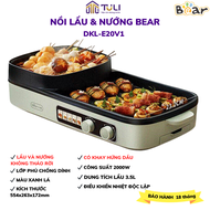 Nồi Lẩu Nướng Điện Đa Năng BEAR DKL-E20V1 Công suất 2000W Chống Dính Khay hứng dầu thừa Bảo Hành 18