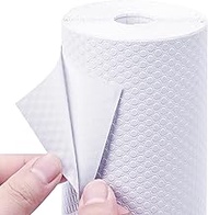 Cabinet Shelf Liner Peel and Stick, Self Adhesive Paper, Non-Slip White Drawers Liners, Easy to Cut,