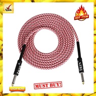 Electric Guitar Bass Cable Musical Instrument Audio Cable 1/4 Inch to 1/4 Inch TS Straight Plugs, 3 