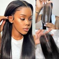 2x6 HD Transparent Skinlike Human Hair Lace Closure Straight 16inch 100% Human Hair 2x6 Kim K Middle