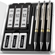 Four Candies metal mechanical pencil set, set of 3 pencils with 0.5&0.7&0.9mm HB lead refills (360 p