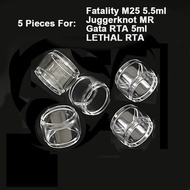 ✈5 Pieces Bubble Glass Tank for Fatality M25 Gata RTA Juggerknot MR Lethal RTA Replacement Bulb>4/l
