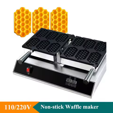 Hot Sales Commercial Non-stick Electric Honeycomb Ice-Cream Waffle Maker Machine Waffle Maker Sticks