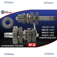 Sum racing DREAM 100 / WAVE SMALL 1/2/3/4 gear set (COMBO 4 FIGHTING NUMBERS) A3T 5502