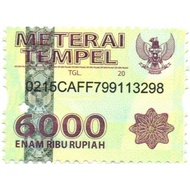 Materai atau Meterai Tempel 6000 th 2014-2020