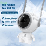 LLOYD USB Neck Hanging Fan Leafless USB Mini Hand Fan Air Cooling Fan Rechargeable Summer Neckband Fan