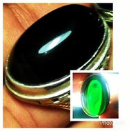 ( BISA COD ) Cincin Batu Akik Pria Kecubung Daun Wulung Ring Tanam Super