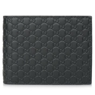 Gucci Leather Micro GG Guccissima Trifold Wallet 217044 Black