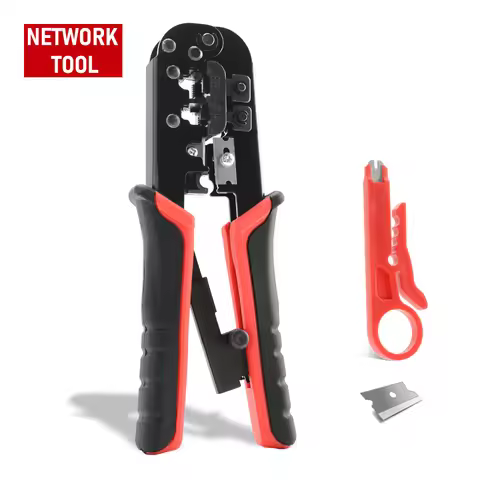 RJ45 Crimper RJ11 RJ45 Crimping Tool Ethernet Network LAN Cable Crimper Cutter Stripper Plier for 6P
