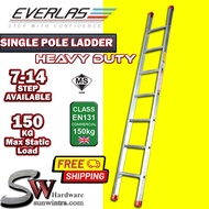 [FREE SHIPPING] EVERLAS HEAVY DUTY SINGLE POLE LADDER ALUMINIUM 7 STEP | 9 STEP | 11 STEP | 14 STEP