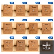 FQpatyWearGirls Men Women 12 Horoscope Zodiac Sign Gold Pendant Necklace Aries Leo 12