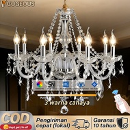 Luxury CrystalGOGEOUS Remote Hanging Lamp Luxury Living Room Hanging Lamp Balcony Dining Table Hangi