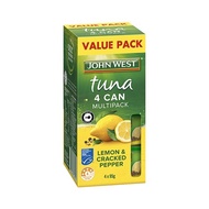 JOHN WEST TUNA - LEMON & CRACKED PEPPER 4 X 95GM tuna tuna in water