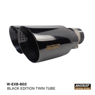 Works Engineering Black Edition B2 Exhaust Tip – Universal Twin Tube Tailpipe (Left)