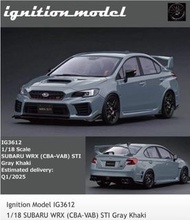 1/18 IG 汽車模型 Ignition Model IG3612 1/18 SUBARU WRX (CBA-VAB) STI Gray Khaki