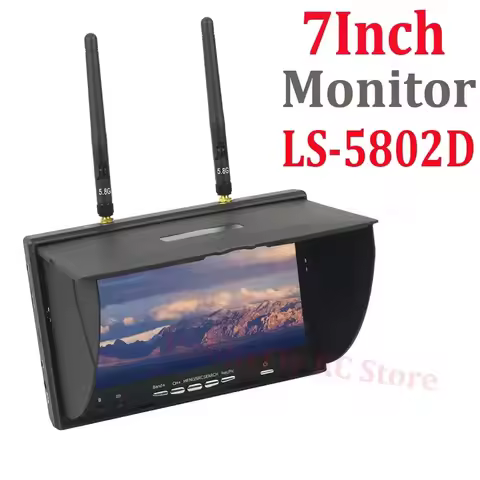 5.8G FPV DVR LS5802D 7 Inch Monitor LCD Screen 5802D Build-in Dual Receiver and Battery 800*480 For 