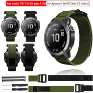 22mm 26mm Strap for Garmin Fenix 7 7X 6 6X Pro 5 5X Plus 3 HR Tactix Delta Nylon Loop Replacement Strap