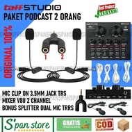 paket podcast 2 orang mic microphone bm800 mixer v8s v8 plus lengkapV8s Clip On Mic