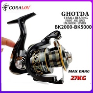 【Stok Lokal】CORALOV Relll Pancing 6000 BK2000-3000 Reel Pancing Full Besi Alat Pancing Reel Pancing 