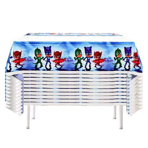 PJ Masks Plastic Tablecloth Disposable Waterproof Table Cover Kids Birthday Party Decorations Cartoo