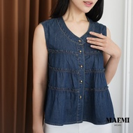 Gazelle Denim Top| Korean style sleeveless denim women's top [MAEMMI]