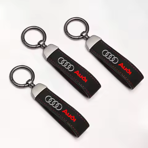 Leather Car KeychainPendant Hanging Anti-Loss Keyring For Audi Sline A3 A4 B8 8P B9 8V B6 A5 B7 A1 A