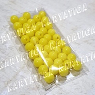 Mote Manik Bulat 8 mm Warna Kapur / Susu (isi +/- 40 pcs) - Kuning Muda