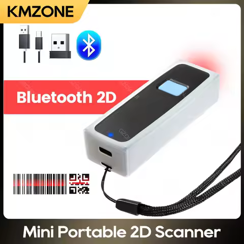 Mini Bluetooth 2D Barcode Scanner 3-in-1 USB 2.4G Wireless Connection QR Image Reader PDF417 Data Ma