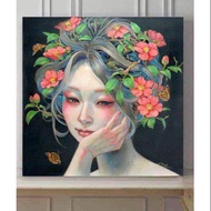 Artistic girl canvas print 50x50 borderless