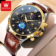 OLEVS | นาฬิกาข้อมือชายอัตโนมัติกันน้ำระบบควอทซ์