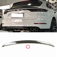 Rear Trunk Middle Spoiler Lip Wing For Porsche Cayenne Coupe Turbo 2018-2022 Carbon Fiber Tail Gate 