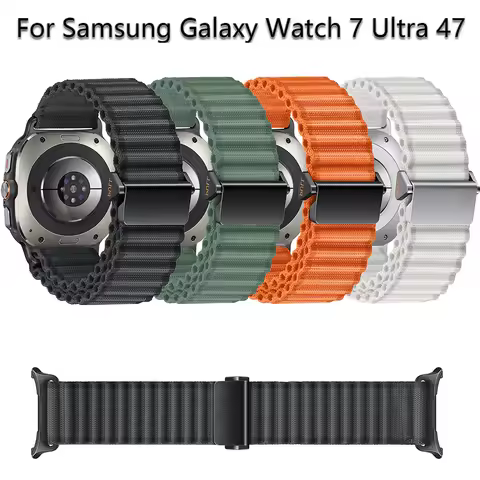 Ocean Sport Strap for Samsung Galaxy Watch 7 Ultra 47mm No Gaps Band Nylon Wristband Bracelet for Ga