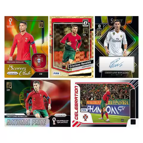 Diy Homemade Panini Football Series Cristiano Ronaldo Collection Signature Flash Card Toys Gift