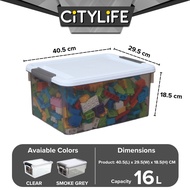 Citylife 16L Widea Transparent Storage Box Stackable Storage Mini Container Box - L X-6319