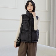 Stand Collar Down Vest Jacket Women Korean Version 90 Down White Duck Down Jacket Short Sleeveless Down Jacket Vest Vest Design Style