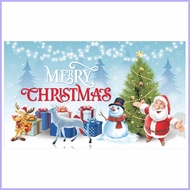 Christmas Banners Inside Reusable Christmas Banners 6.06*3.6ft Merry Christmas Banner With Snowman Tree Pattern hsgdysg